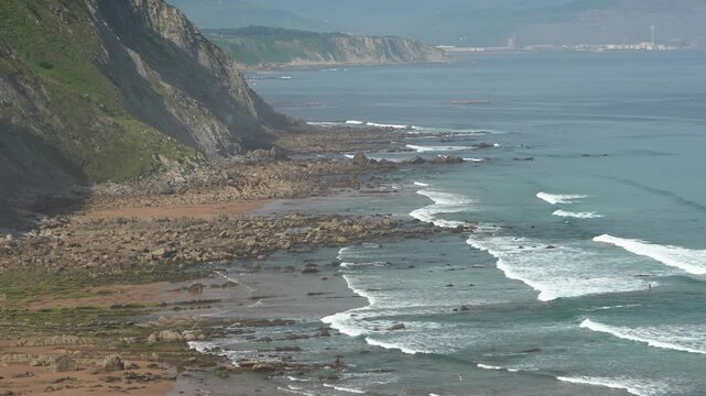 Scenic flysch cliffs on the basque coast