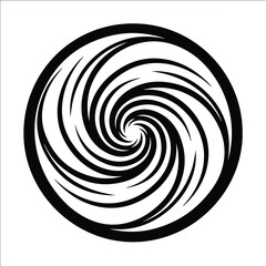 Fototapeta premium Spiral vortex circular pattern with a stylized black and white spiral vortex