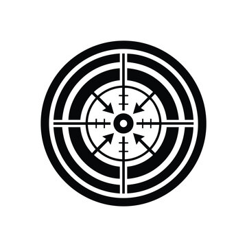 Target scope with directional arrows crosshair precision bullseye business