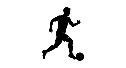 Obraz premium Soccer player silhouette against a white background dynamic sports figure
