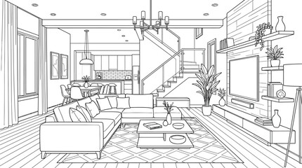 Fototapeta premium sketch of a house