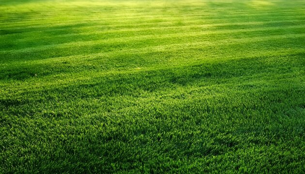 lush green lawn with even texture bright daylight freshly mowed grass background