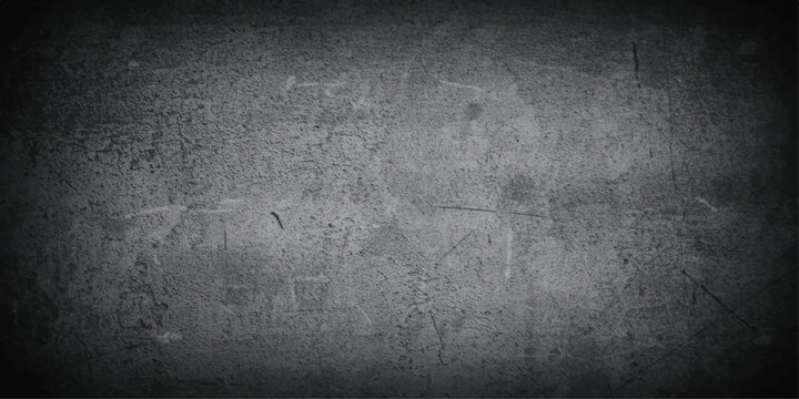 A dark and aged grunge metal plate features a rough textured surface with a vintage gray concrete pattern that creates a dirty industrial backdrop