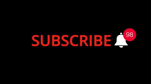 Animated Subscribe Button and Bell Notification Overlay for Growth Promotion, Motion Graphics Media Background