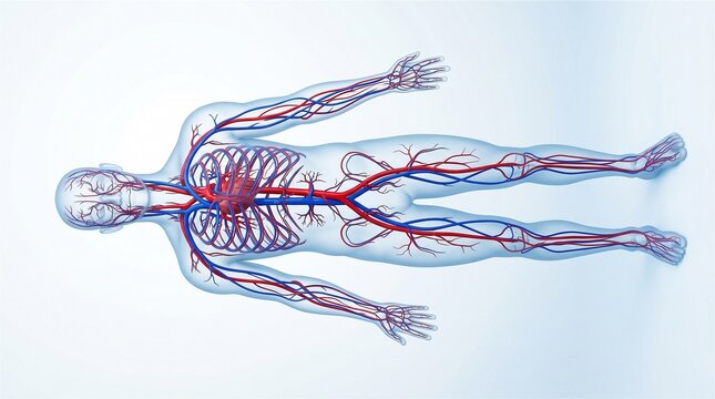 Human circulatory system medical illustration