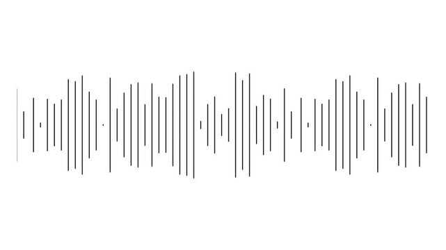 Audio waveform spectrum moving animation on white background. music waves oscillation modern.