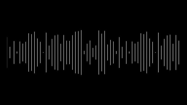 Audio waveform spectrum moving animation on black background. music waves oscillation modern.