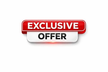 Fototapeta premium Exclusive offer neon sign with bold red and white colors