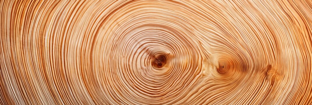 Wood cross section with tight concentric annual growth rings