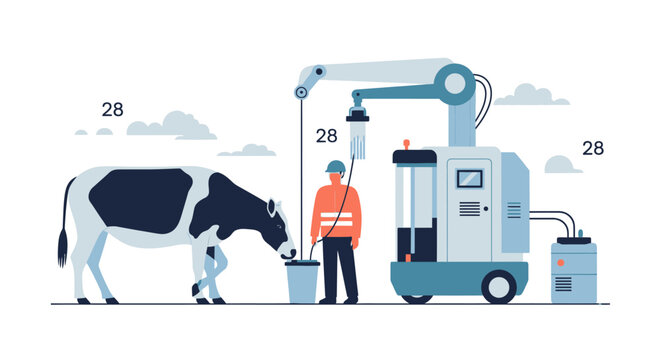 Automated Cow Milking Machine with Farmer Assistance