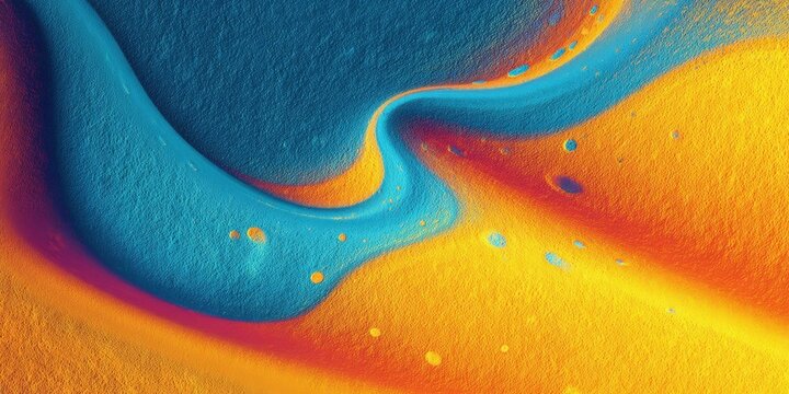 Abstract Vibrant Gradient Background with Grainy Texture in Yellow, Blue, and Orange