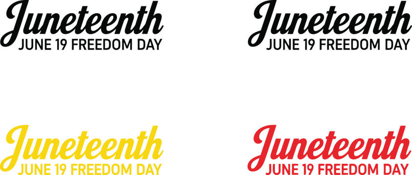 Juneteenth typography collection freedom day celebration graphics