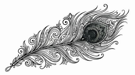 Fototapeta premium Peacock feather with intricate mandala patterns