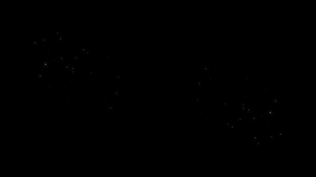 Luxury white glitter star trail animation, twinkling sparkles and magic dust effects, shining fairy particles, glowing starlight line burst, elegant sparkle motion overlay on black screen, 4k video