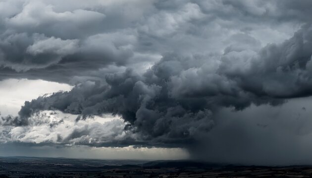 thick grey clouds dominate a vast overcast sky stratus dark