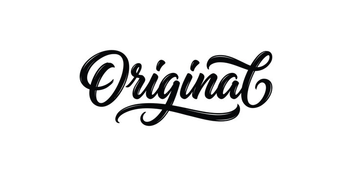 Original brush script typography elegant hand lettered wordmark design