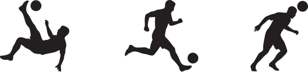Black silhouette soccer players kicking ball © SHOFIQUL