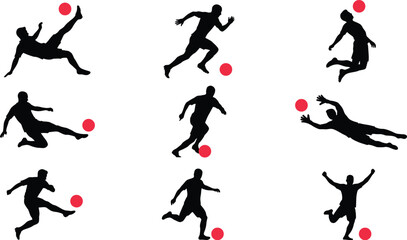 Silhouette soccer players kicking ball © NasimaAktar