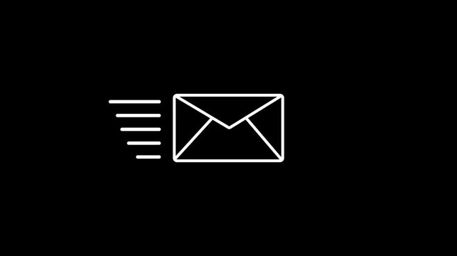 Animated envelope mail icon representing email messaging communication newsletter notification and digital correspondence concept.