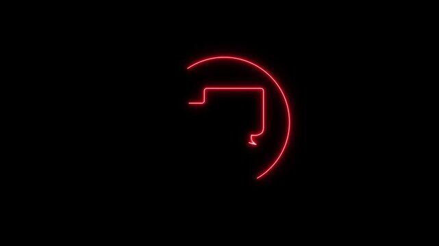 Glowing sms wave pulse icon animation on black background. sms signal and music frequency symbol for digital. high quality 4k animation.