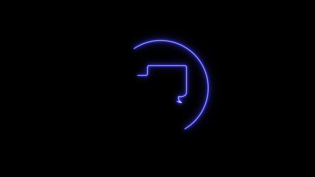 Glowing SMS wave pulse icon animation on black background with signal frequency and music wave style, digital communication concept, high quality 4K motion graphic.