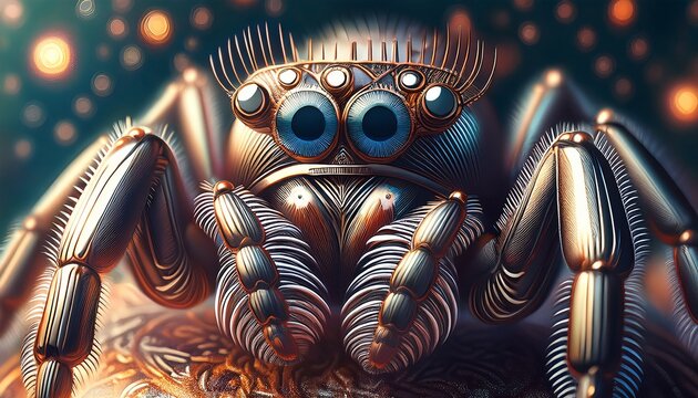 close up of a spider with intricate details