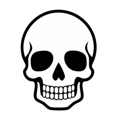 Obraz premium Black and white skull icon