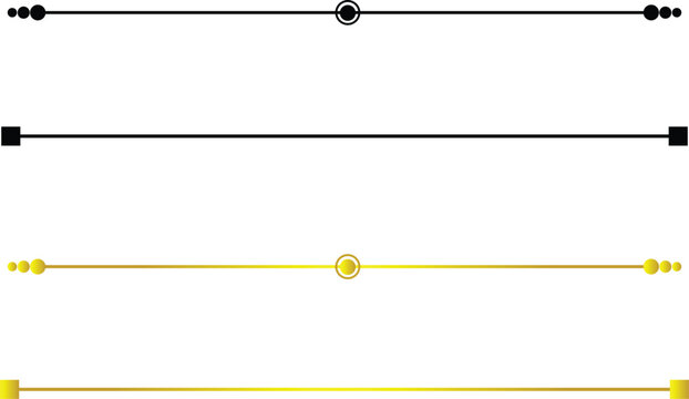 Golden ornamental divider line. Elegant geometric separator. Minimal decorative border for invitations, certificates and luxury designs. PNG