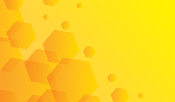 Bright yellow abstract geometric hexagon background with modern corporate style, clean template for presentation slides, web banners and marketing design.