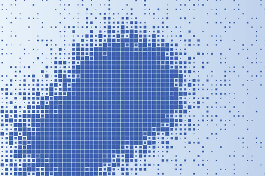 Blue square halftone pattern with gradient background, squares