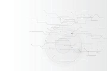 Fototapeta premium Abstract network of lines and dots on white background, technology