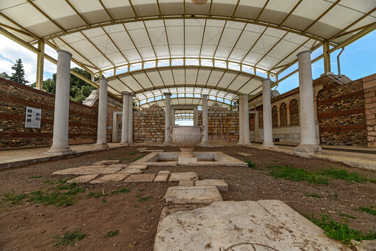 Ancient Roman Synagogue Colonnaded Atrium in Sardis Turkey