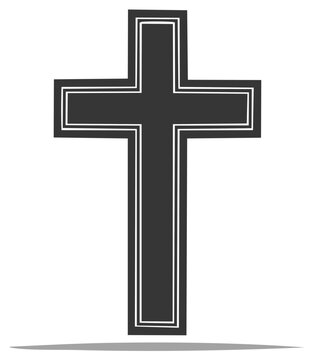 Simple Christian Cross Icon Symbolic Religion and Belief with Clean Lines and Flat Design