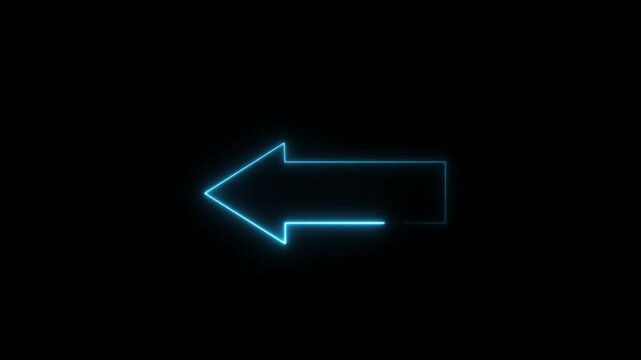 Abstract neon arrow icon 4k Animation video on Black Background