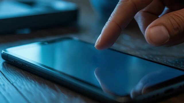 A finger presses the 'Buy Now' button on a smartphone screen, representing online shopping, e-commerce, and immediate purchasing decisions.