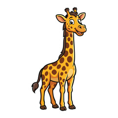 Fototapeta premium cartoon giraffe mascot logo design vector