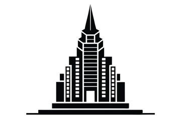 Fototapeta premium skyscraper silhouette line art vector illustration