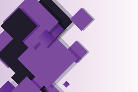 Overlapping purple and black squares with subtle shadows on light purple gradient background