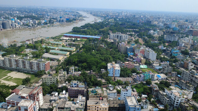 Narayanganj is one of Bangladesh&rsquo;s most important industrial and commercial cities. A top view of Narayanganj reveals a vibrant urban landscape filled with residential neighborhoods, busy roads.