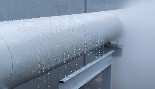 Pipeline Insulation Under Heavy Rain With Water Beads for Industrial Weather Protection