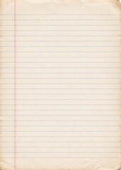Naklejka premium Vintage Lined Notebook Paper Background With Aged Texture Design