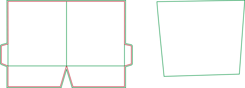 Vector structural template for custom pocket folder and single presentation folder layout