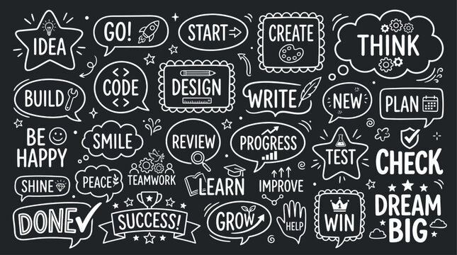 Creative Doodle Elements Collection for Business and Innovation