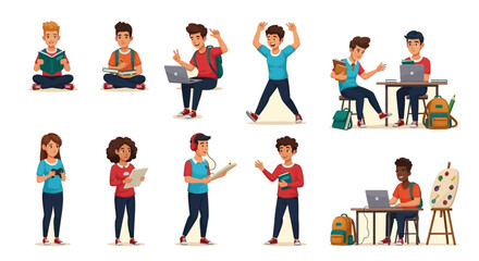 Fototapeta premium students learning studying school education college university kids