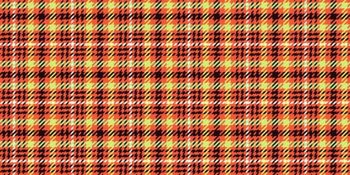 A retro houndstooth pattern with vibrant overlapping stripes. A contrasting check fabric with a broken geometric pattern for contemporary textiles