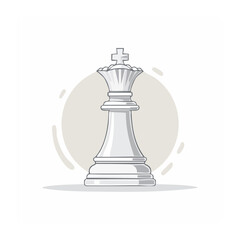 Fototapeta premium White chess king illustration with abstract background