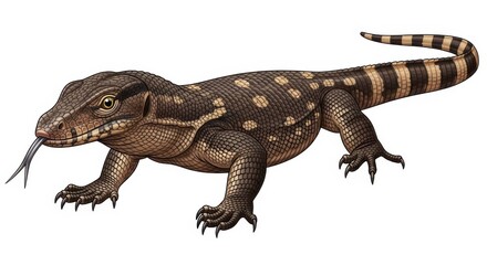 Fototapeta premium Colorful prehistoric crocodile lizard illustration