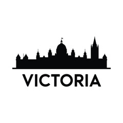 Fototapeta premium Victoria British Columbia skyline silhouette on white background