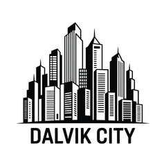 Obraz premium City Skyline Silhouette On White Background Vector Illustration