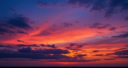 Obraz premium Background of colorful sky concept: Dramatic sunset with twilight color sky and clouds 